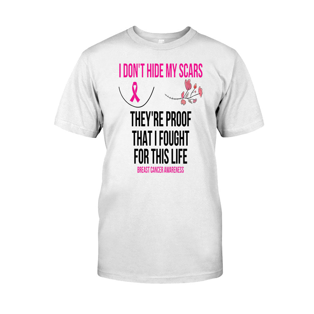 I Don't Hide My Scars - Breast Cancer Awareness T-shirt and Hoodie 102021