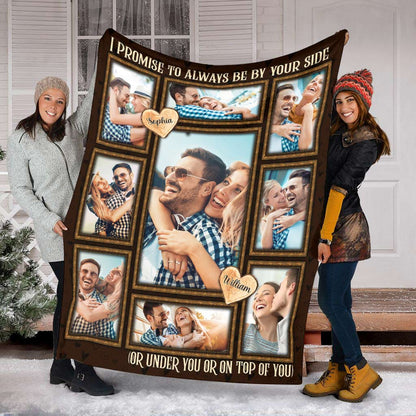 I Promise To Always Be By Your Side - Personalized Couple Couple Blanket