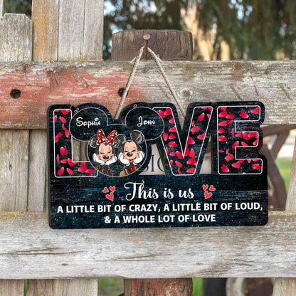 This Is Us - Personalized Couple Mouse Wood Sign