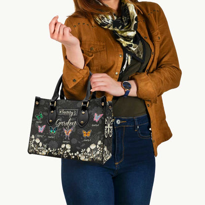 Grandma's Garden Of Love - Personalized Leather Handbag