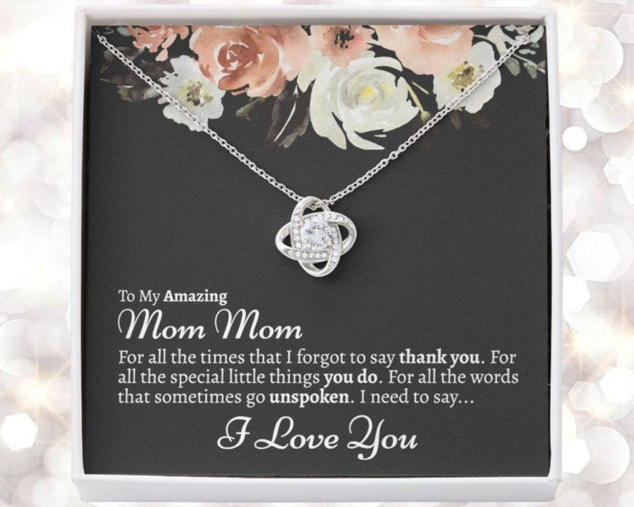Mom Mom Gift Mommom Mommom Gift From Granddaughter - Grandma Love Knot Necklace 0921