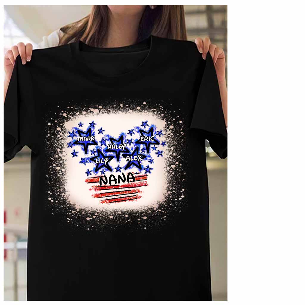 Stars And Stripes Nana - Personalized Independence Day Grandma T-shirt and Hoodie