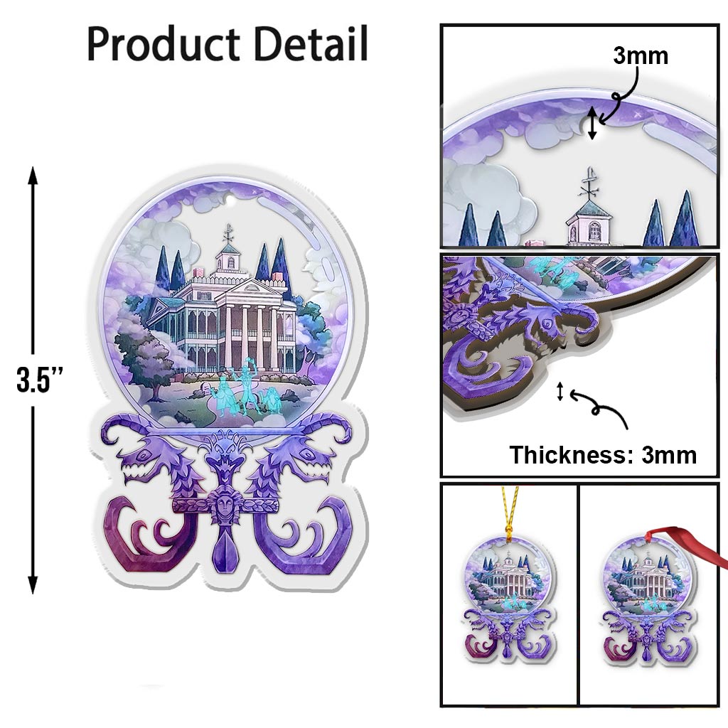 Haunted Mansion Crystal Ball - Christmas Mouse Transparent Ornament