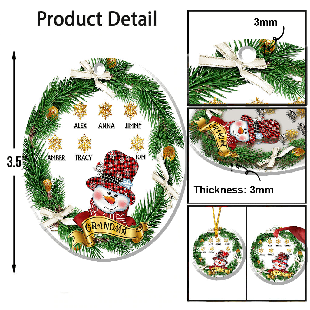 Love Being A Grandma - Personalized Christmas Grandma Transparent Ornament