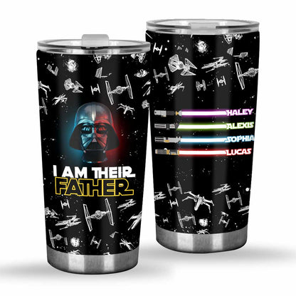 I Am Their Father Darth Vader Lightsaber Personalized Star Wars Tumbler - Star Wars Family Tumbler