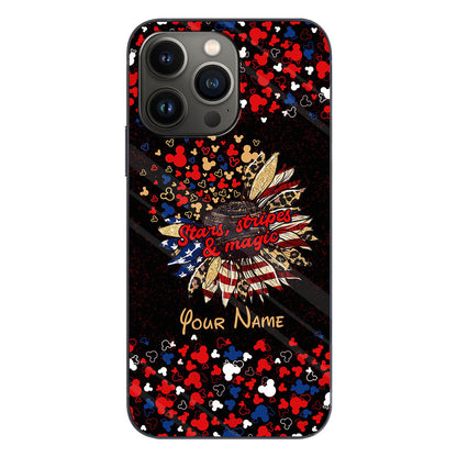 Stars Stripes And Magic - Personalized Independence Day Mouse Phone Case