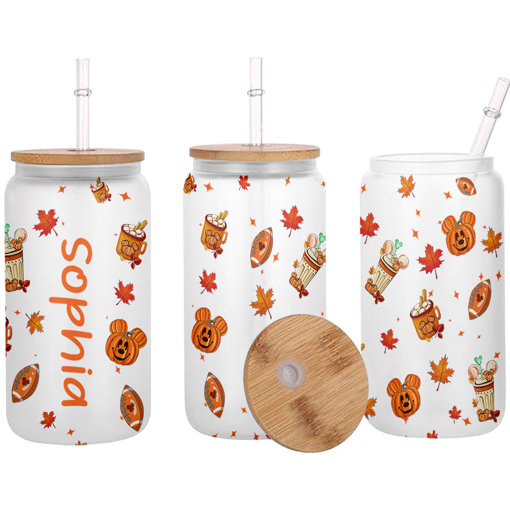 Hello Fall - Personalized Mouse Can Glass