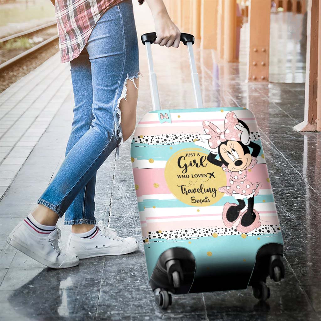Just A Girl - Personalized Mouse Luggage Cover
