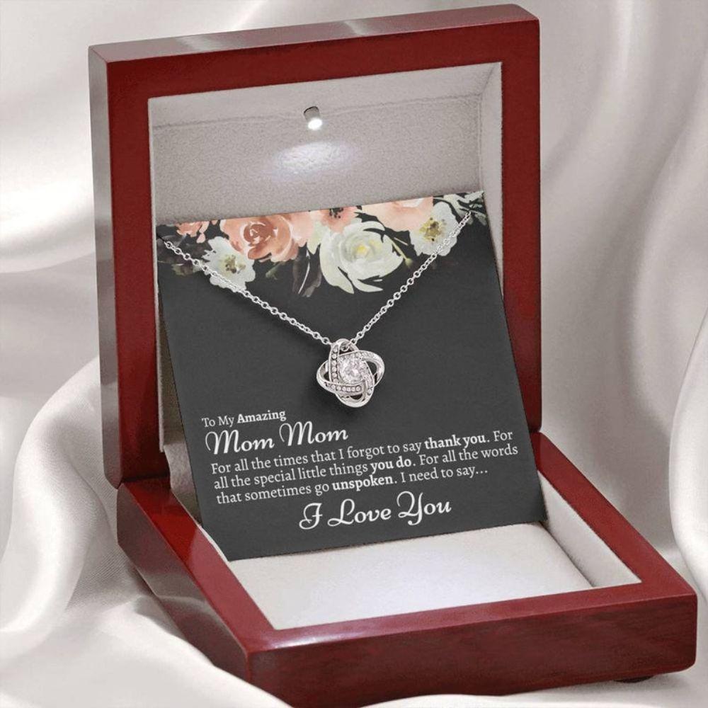 Mom Mom Gift Mommom Mommom Gift From Granddaughter - Grandma Love Knot Necklace 0921