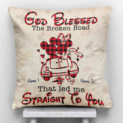 God Blessed The Broken Road That - Personalized Mouse Throw Pillow