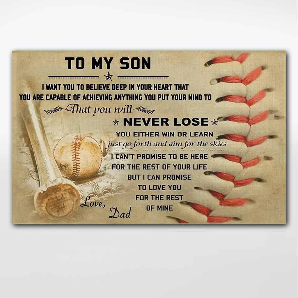 Meaningful Poster From Dad To Baseball Son - Family Poster 0921
