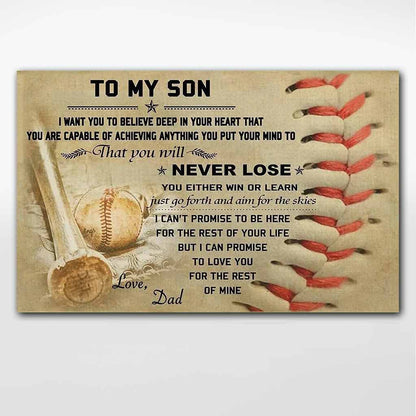 Meaningful Poster From Dad To Baseball Son - Family Poster 0921