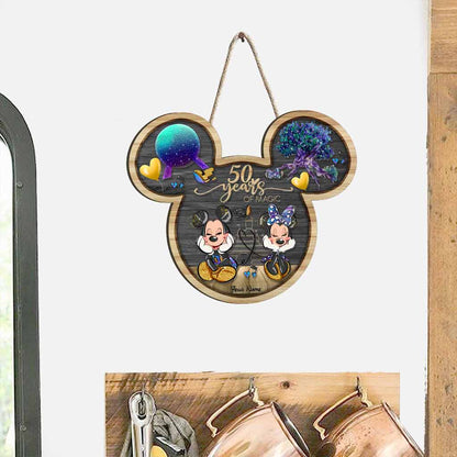 50 Years Of Magic - Personalized Mouse Wood Sign