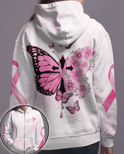 Butterfly Cross Pink Ribbon - Breast Cancer Awareness All Over T-shirt and Hoodie 0822