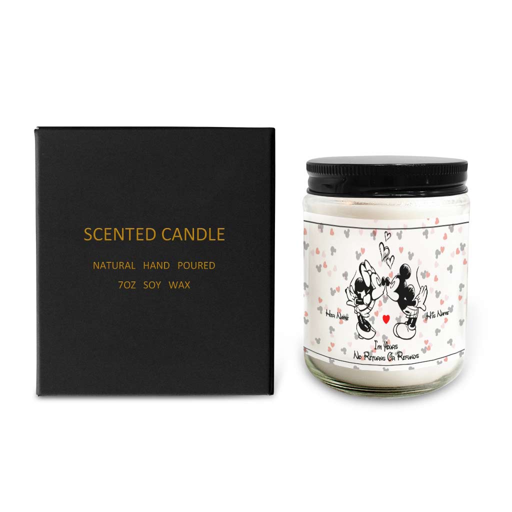 I’m Yours No Returns Or Refunds - Personalized Couple Mouse Candle
