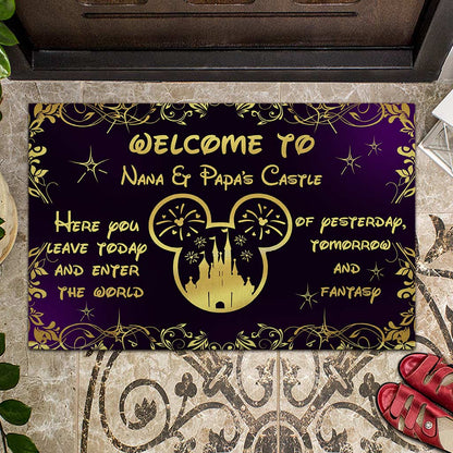 Welcome To Nana & Papa's Castle - Mouse Doormat