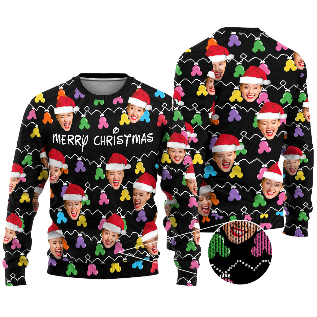 Mouse Ear Merry Christmas - Personalized Mouse Ugly Sweater
