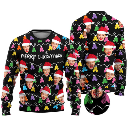 Mouse Ear Merry Christmas - Personalized Mouse Ugly Sweater