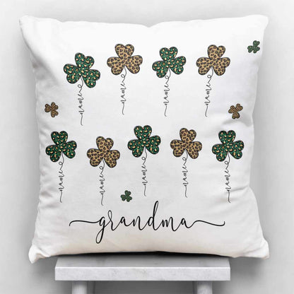 Mom Grandma St. Patrick's Day Irish Shamrock - Personalized Throw Pillow