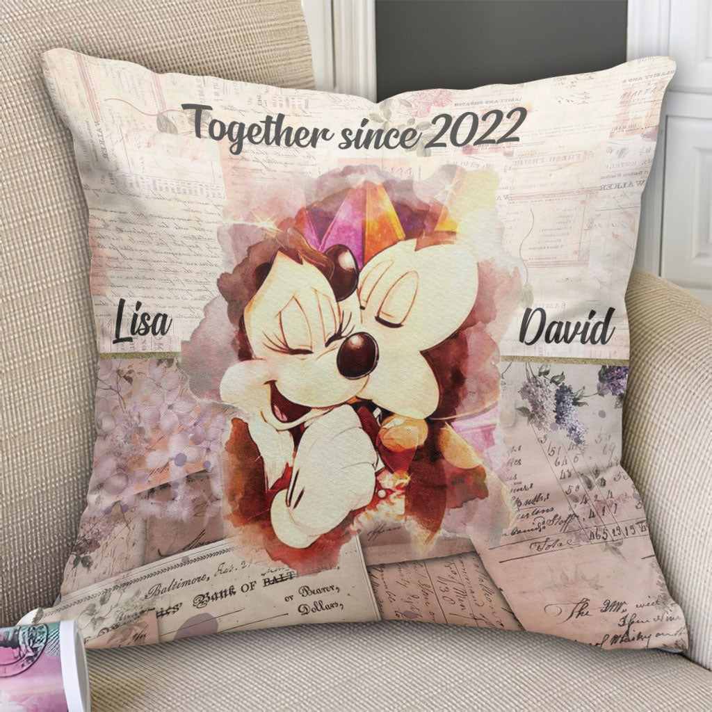 Together Since - Personalized Couple Mouse Throw Pillow