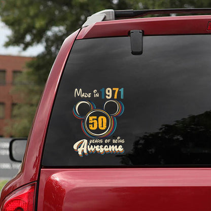 Made In 1971 50 Years Of Being Awesome Vintage - Mouse Decal Full