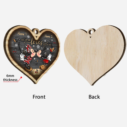 All Of Me Loves All Of You - Personalized Christmas Mouse Layered Wood Ornament