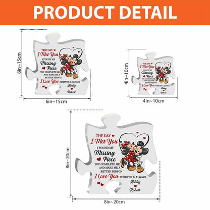 The Day I Met You - Personalized Couple Mouse Custom Shaped Acrylic Plaque