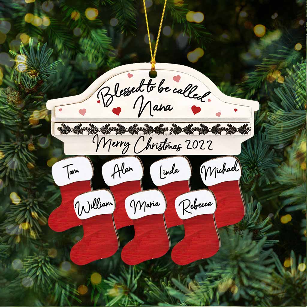 Blessed To Be Called Nana - Personalized Christmas Grandma Ornament (Printed On Both Sides)