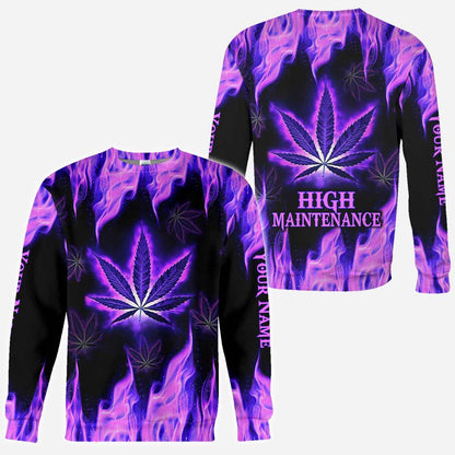 High Maintenance - Personalized Weed All Over T-shirt and Hoodie