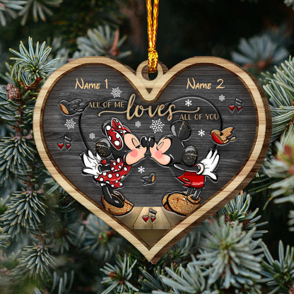 All Of Me Loves All Of You - Personalized Christmas Mouse Layered Wood Ornament