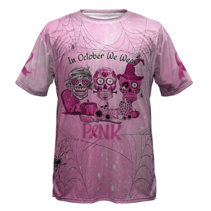 In October We Wear Pink - Breast Cancer Awareness All Over T-shirt and Hoodie 0822