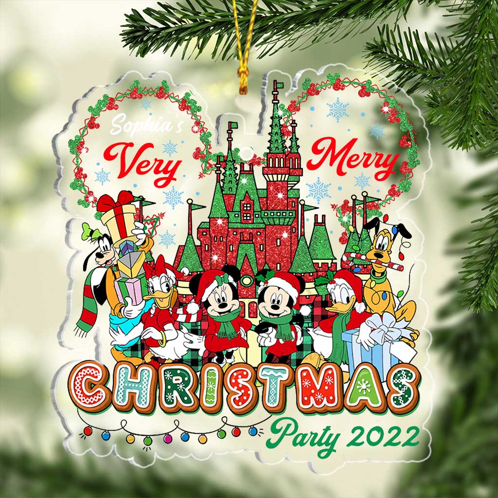 Merry Christmas - Personalized Mouse Transparent Ornament