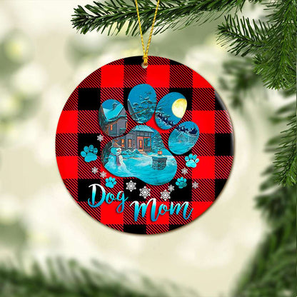 Dog Mom Dog Paw - Dog Ornament (Printed On Both Sides) 1122