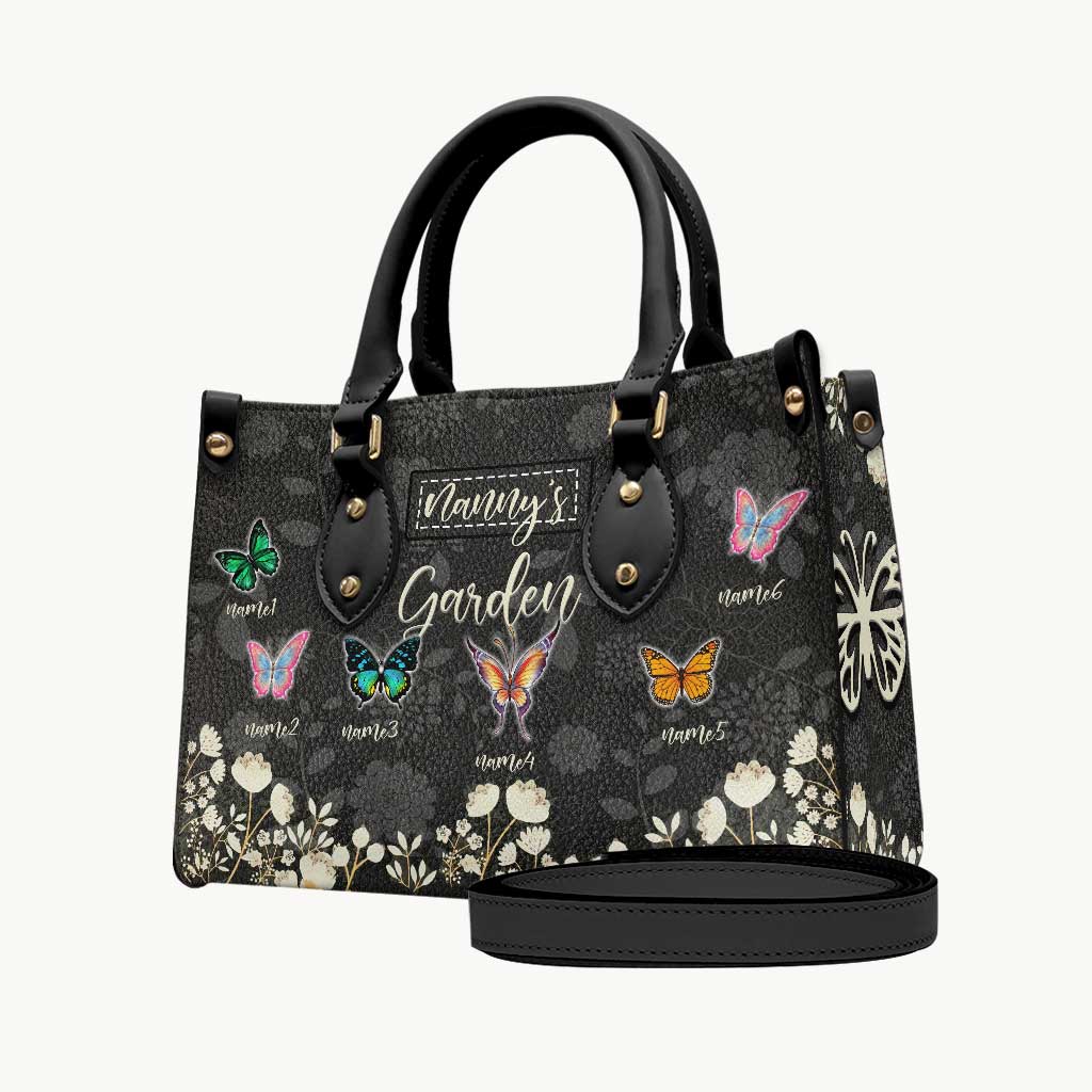 Grandma's Garden Of Love - Personalized Leather Handbag