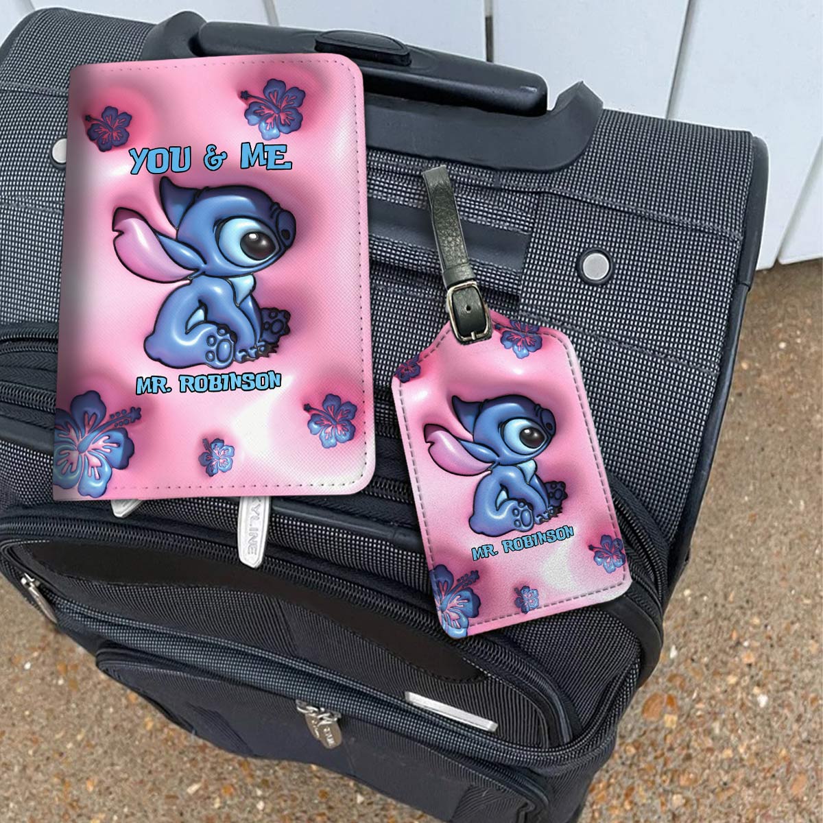 Mr & Mrs Ohana Forever - Personalized Ohana Leather Luggage Tag & Passport Holder