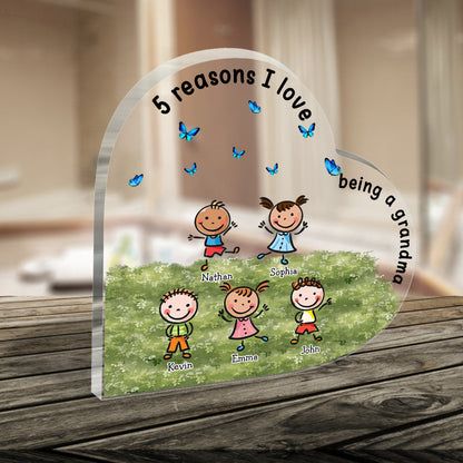 Love Being A Grandma - Personalized Mother's day Grandma Custom Shaped Acrylic Plaque