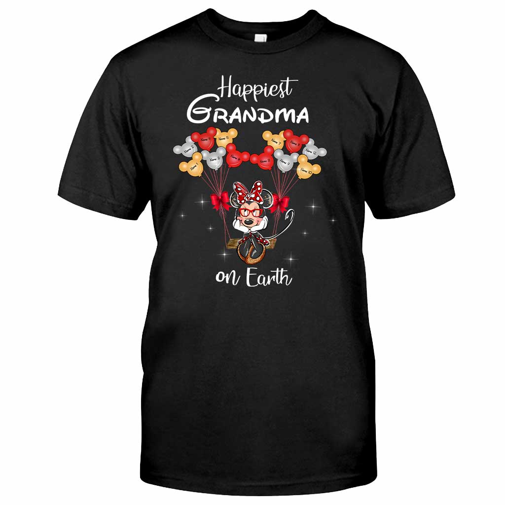 Happiest Grandma On Earth - Personalized Grandma T-shirt and Hoodie