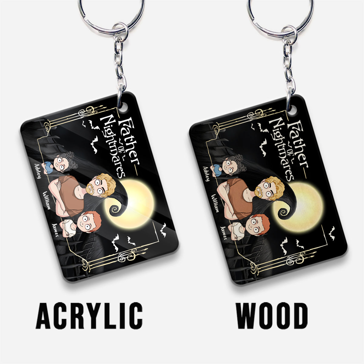 Father Mother Of Nightmares - Personalized Nightmare Keychain (Printed On Both Sides)