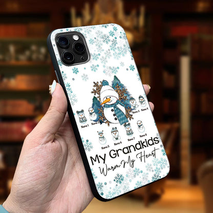My Grandkids Warm My Heart - Personalized Christmas Grandma Phone Case