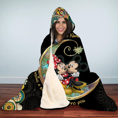Sending A Big Hug - Personalized Mouse Hooded Blanket