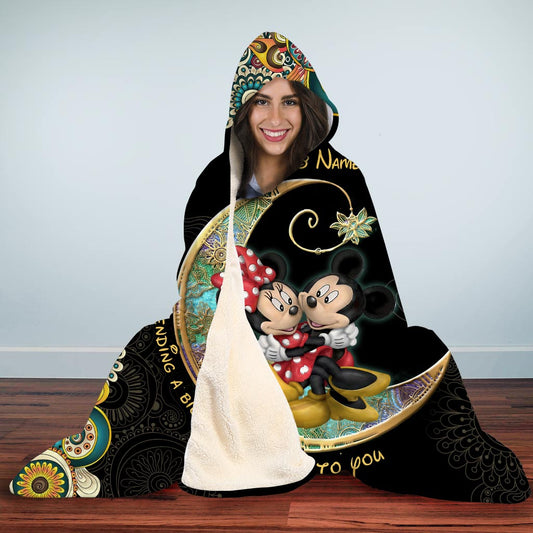 Sending A Big Hug - Personalized Mouse Hooded Blanket