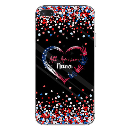 Nana's Heart - Personalized Independence Day Grandma Phone Case