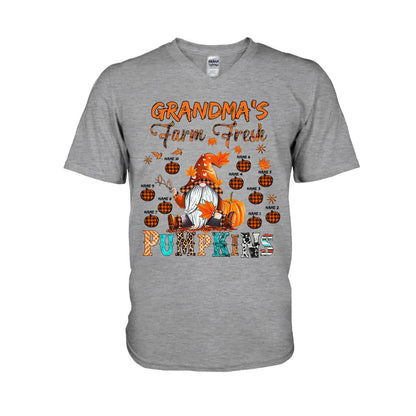 Grandma's Farm Fresh Pumpkin - Personalized Fall Grandma T-shirt And Hoodie