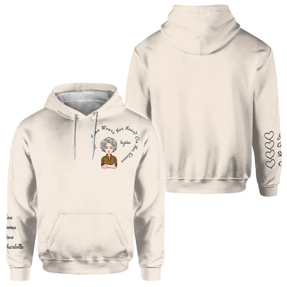This Nana Wears Her Heart - Personalized Mother's Day Grandma All Over Hoodie