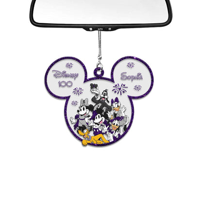 Magical 100th - Personalized Mouse Transparent Car Ornament
