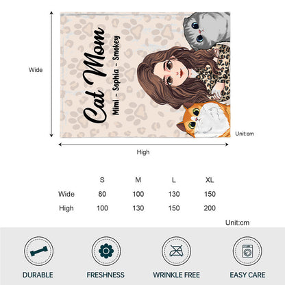 Cat Mom - Personalized Mother's Day Cat Blanket