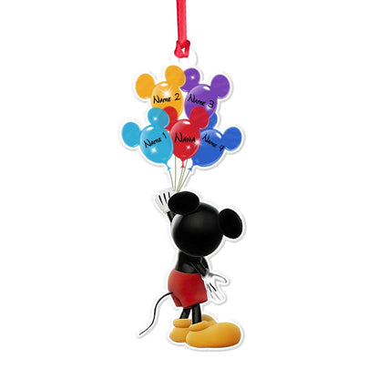 Best Grandma Ever - Personalized Christmas Mouse Transparent Ornament