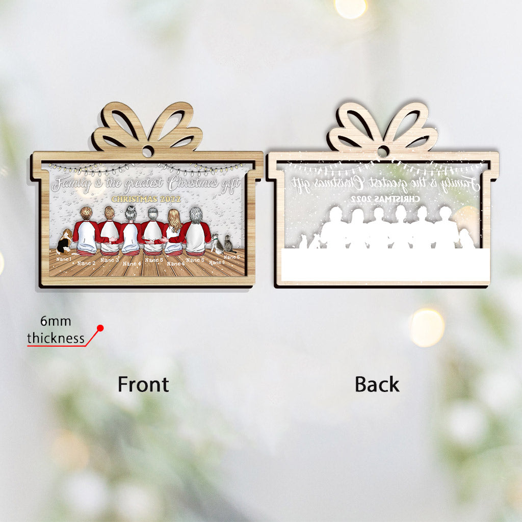 Family Is The Greatest Christmas Gift - Personalized Christmas Family Layers Mix Ornament