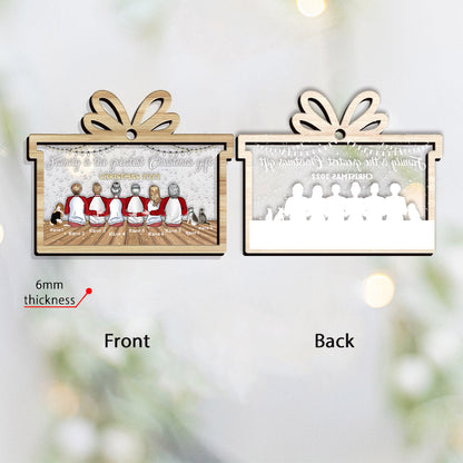 Family Is The Greatest Christmas Gift - Personalized Christmas Family Layers Mix Ornament