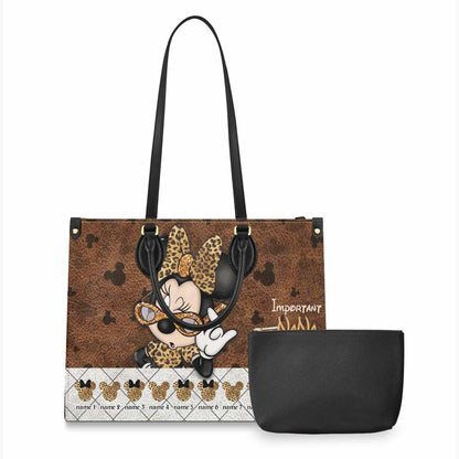 Important Nana Stuff - Personalized Grandma Leather Handbag